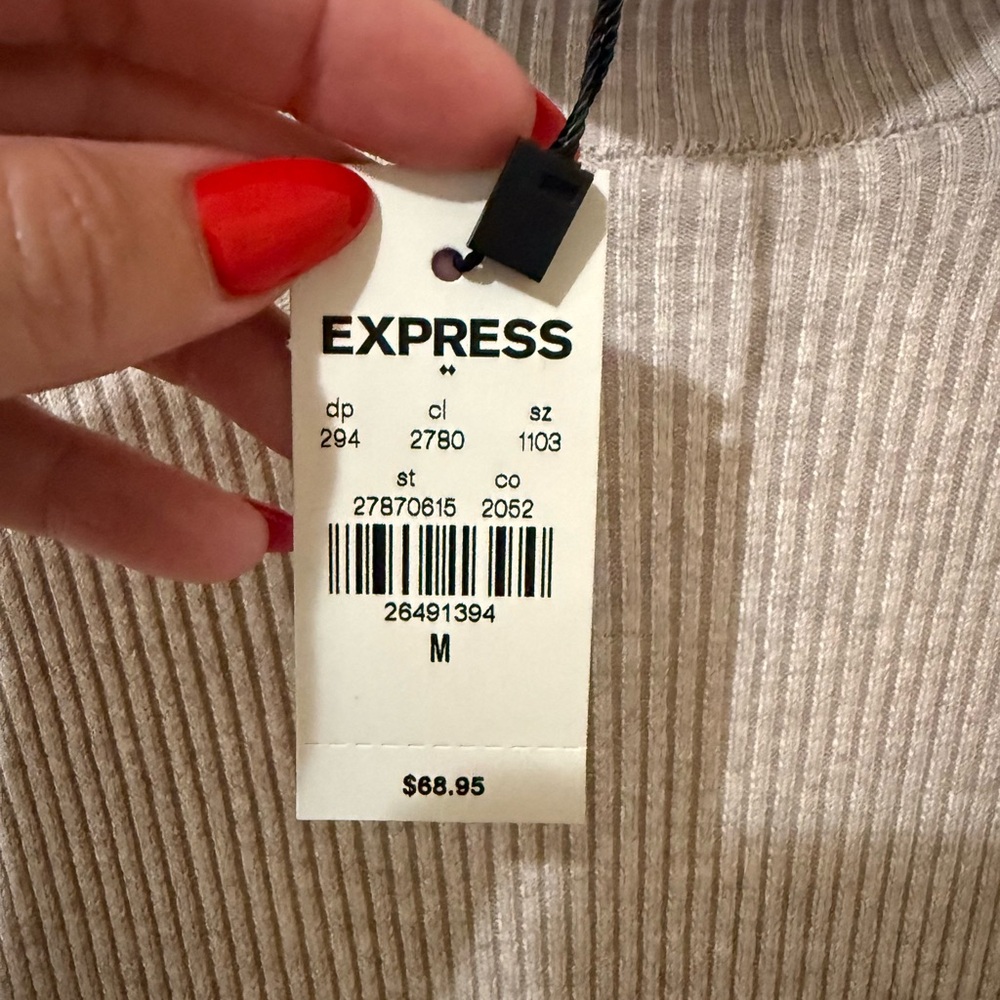 Express Gray Turtleneck Long Sleeve Sweater Dress - Picture 6 of 6